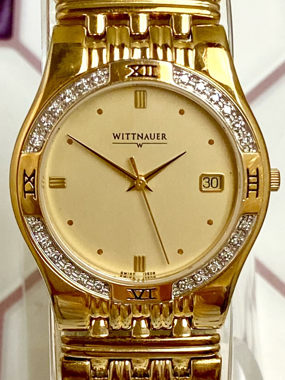 Vintage Swiss Wittnauer Diamond Bezel Men’s / Unisex Dress Watch